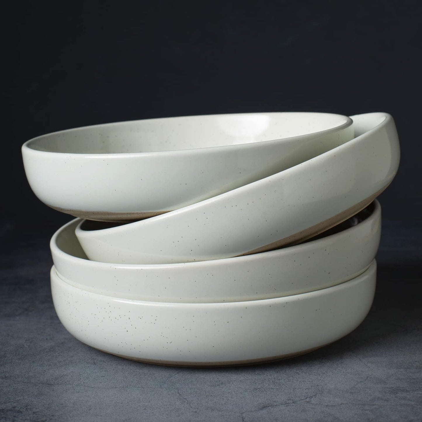 33 oz Bowl Set, Pasta Bowls Set of 4, Salad Bowls Perfect for Your Friend for Housewarming, Thanksgiving, Christmas, White