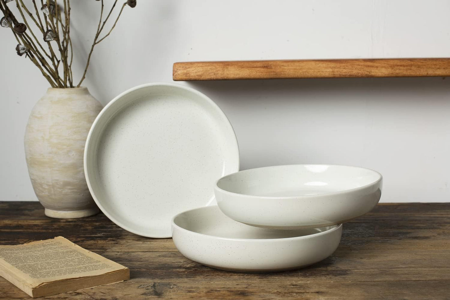 33 oz Bowl Set, Pasta Bowls Set of 4, Salad Bowls Perfect for Your Friend for Housewarming, Thanksgiving, Christmas, White